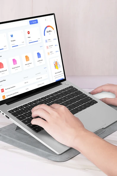 Hoco. GT5 Delight Serisi Çok Fonksiyonlu 14 inç Notebook Çantası - Gri - Resim 7