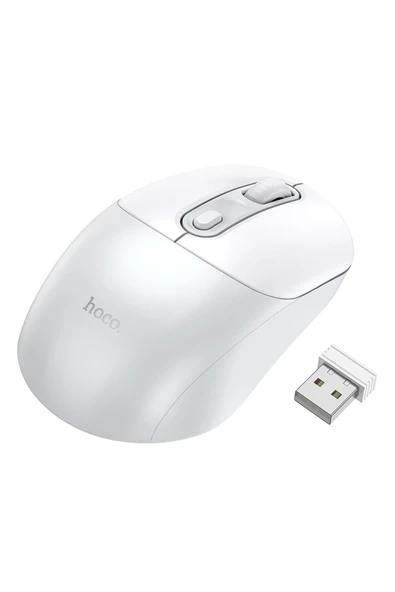 Hoco. GM28 2.4G Business Kablosuz Mouse - Beyaz-Gri - Resim 5