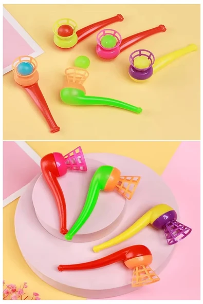 Top Üfleme Oyunu 1 Adet Saksafon Üfleme Nefes Oyuncağı Üfleme Düdüğü Oyuncak Karne Sınıf Çocuk Hediye - Resim 2