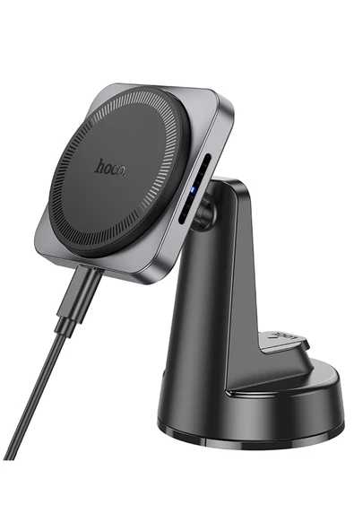 Hoco. HW16 Vantuzlu 15W Kablosuz Şarjlı Magsafe Manyetik Tutucu - Siyah - Resim 8
