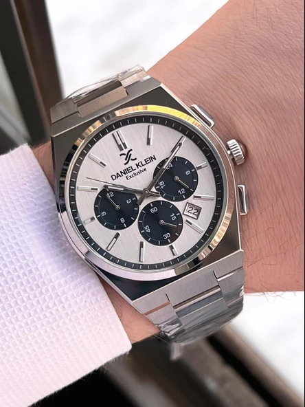 Daniel Klein Prx Kasa Kronometreli İtalyan Tasarım Bileklik Hediyeli Garantili Erkek Kol Saati PRx.4 - Resim 4