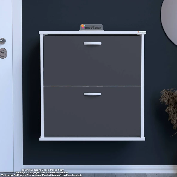 Modilayn UMAY Antre Hol 72x 78 x26 cm’ lik 2 Düşer Kapak 4 Göz Bölmeli Ayakkabılık ürün görseli 1