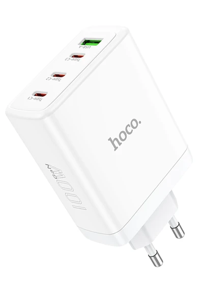 Hoco. N31 Leader PD 100W 3 Adet Type-C 1 Adet USB Şarj Aleti - Beyaz ürün görseli 1