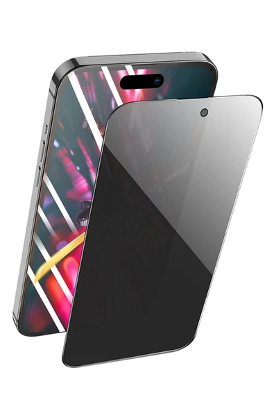 Hoco. iPhone 15 Pro Max 9D Dustproof Hayalet Cam Ekran Koruyucu - Siyah - Resim 3