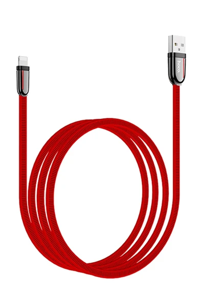 Hoco. U74 USB to Lightning Şarj Data Kablosu - Kırmızı - Resim 7