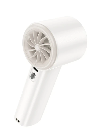 Hoco. HX64 Hurricane Dijital Göstergeli Yüksek Hızlı El Tipi ve Masaüstü Soğutucu Fan - Beyaz - Resim 10