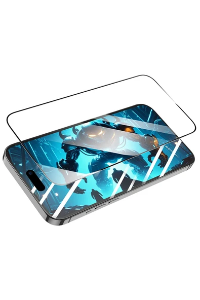 Hoco. Apple iPhone 16 Pro Bear Shield HD Cam Ekran Koruyucu - Siyah - Resim 4