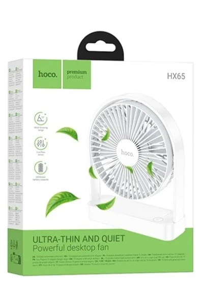 Hoco. HX65 Ultra İnce Masaüstü Soğutucu Fan - Beyaz - Resim 10