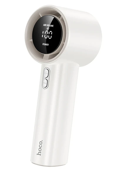 Hoco. HX64 Hurricane Dijital Göstergeli Yüksek Hızlı El Tipi ve Masaüstü Soğutucu Fan - Beyaz - Resim 8