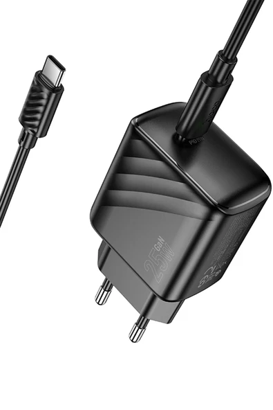 Hoco. CS24A Puerto 25W Type-C Çıkışlı Ekstra Type-C to Type-C Kablolu PD Hızlı Şarj Aleti - Siyah - Resim 12