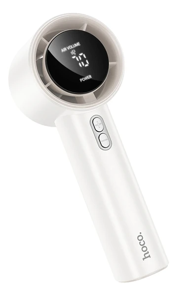 Hoco. HX64 Hurricane Dijital Göstergeli Yüksek Hızlı El Tipi ve Masaüstü Soğutucu Fan - Beyaz - Resim 9