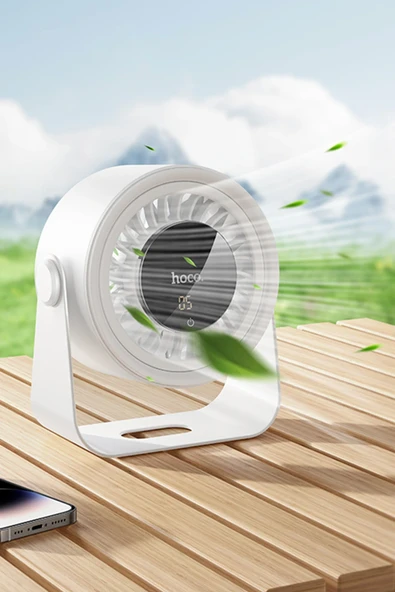 Hoco. HX66 Masaüstü Hava Sirkülasyon Soğutucu Fan - Beyaz - Resim 8