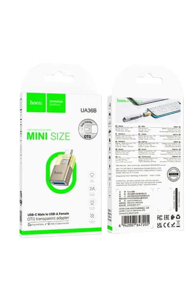 Hoco. UA36B Tak Çalıştır Type-C to USB 3.0 Dönüştürücü - Gold - Resim 7