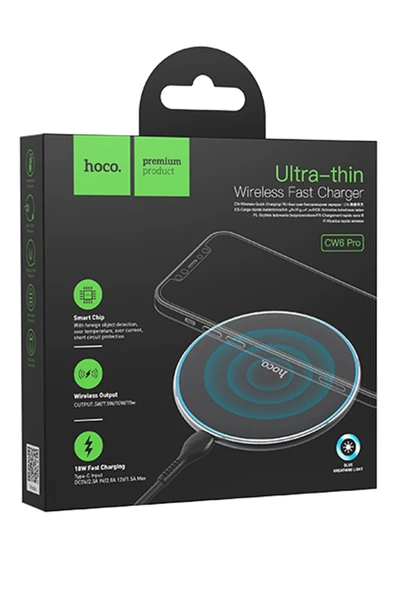 Hoco. CW6 Pro Easy 15W 1M Kablosuz Magsafe Şarj Cihazı - Siyah - Resim 7