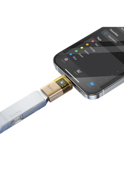 Hoco. UA36B Tak Çalıştır Type-C to USB 3.0 Dönüştürücü - Gold - Resim 6