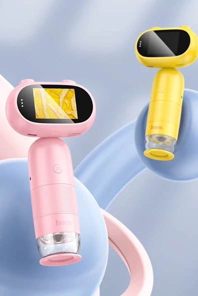 Hoco. DV206 IPS Ekranlı Video Kayıt Özellikli Çocuk Mikroskobu - Sarı - Resim 4