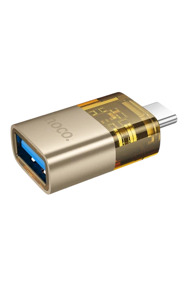 Hoco. UA36B Tak Çalıştır Type-C to USB 3.0 Dönüştürücü - Gold - Resim 3