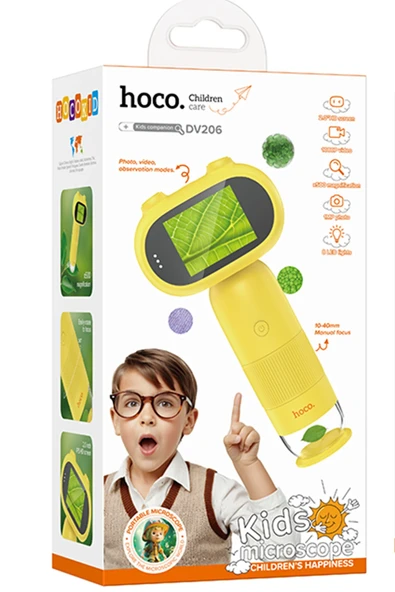 Hoco. DV206 IPS Ekranlı Video Kayıt Özellikli Çocuk Mikroskobu - Sarı - Resim 6