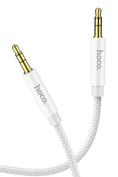 Hoco. UPA19 1M Hasırlı 3.5mm Aux Kablo - Gümüş - Resim 5