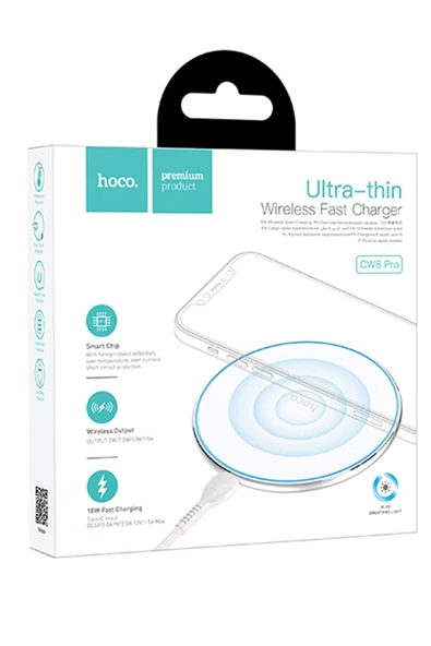 Hoco. CW6 Pro Easy 15W 1M Kablosuz Magsafe Şarj Cihazı - Beyaz - Resim 8