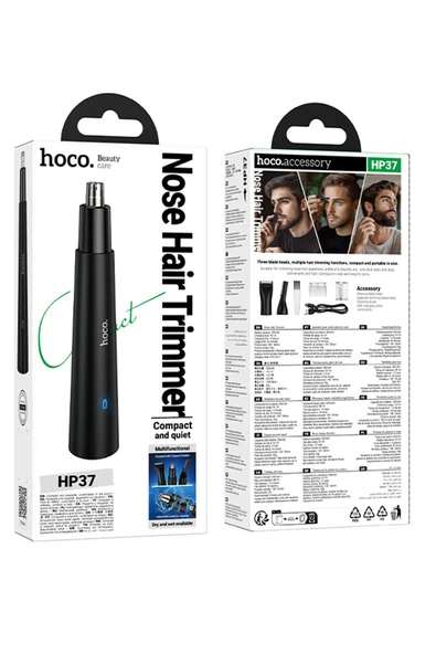 Hoco. HP37 3in1 Çok Fonksiyonlu Burun Kılı Düzeltme Aleti - Siyah - Resim 11