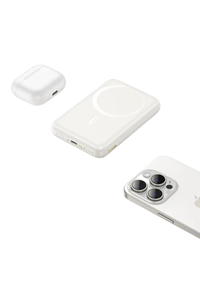 Hoco. J141 Grace 10.000 mAh PD 20W Magsafe Powerbank - Beyaz - Resim 5