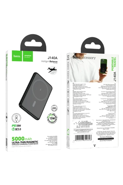 Hoco. J140A Tony 5.000 mAh PD 20W Ultra İnce Magsafe Powerbank - Beyaz - Resim 6