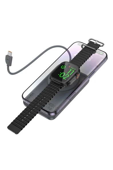 Hoco. Q43 Clever 3in1 10.000 mAh PD 20W Standlı Magsafe Powerbank - Gri - Resim 2