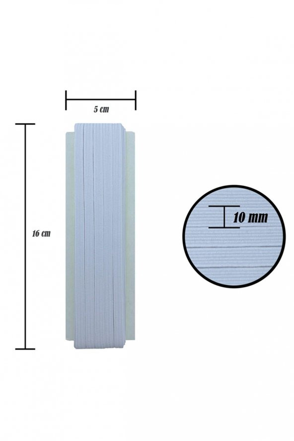 10mm Yassı Lateks Lastik/10 Metre Bel, Paça ve Don Lastiği - 6
