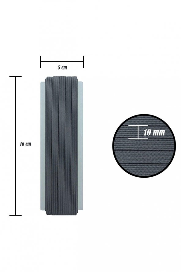 10mm Yassı Lateks Lastik/10 Metre Bel, Paça ve Don Lastiği - 12