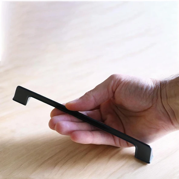 Metal Mutfak Mobilya Çekmece Mutfak Dolap Dolabı Kulpları Kapak Kulbu 16 cm Kulp 160 mm Siyah - Resim 3