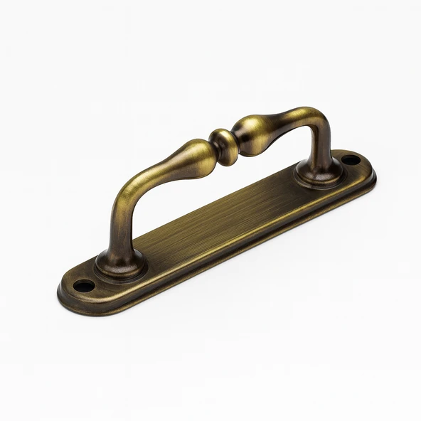 Metal Kapı Çekme Kolu 12 cm Dolap Mobilya Dolap Çekmece Tutamağı Kulp Kulpları Eskitme Antik Sarı - Resim 6