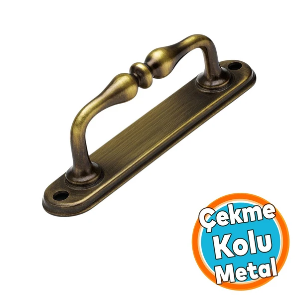 Metal Kapı Çekme Kolu 12 cm Dolap Mobilya Dolap Çekmece Tutamağı Kulp Kulpları Eskitme Antik Sarı ürün görseli