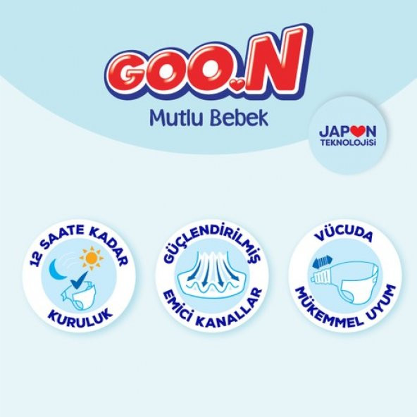 Goon Mutlu Bebek Bant Bebek Bezi 3 Beden Aylık Fırsat Paket 200 Adet - 4