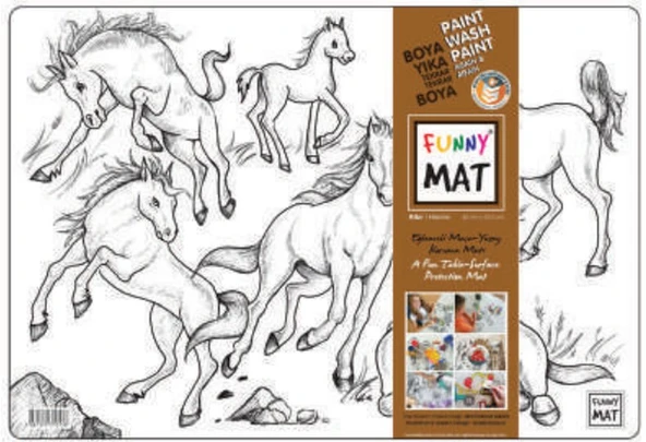 Funny Mat -  Atlar 33,5x48cm ürün görseli 1