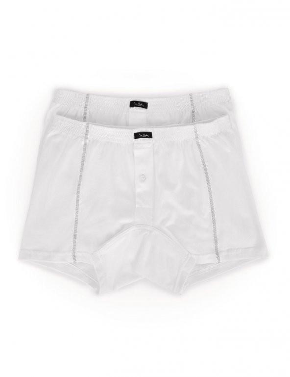 Pierre Cardin 405 2 Li Paket Erkek Boxer - Beyaz - 9