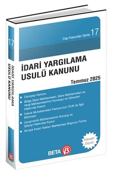 Cep Kanunları Serisi 17 - İdari Yargılama Usulü Kanunu  (Yeni) ürün görseli 1
