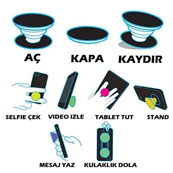 Telefon Parmak Tutucu - Asorti - Resim 3