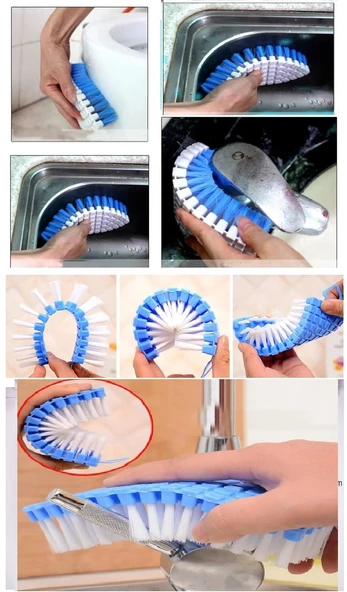 Bükülebilir  Esnek Kenar Köşe Lavabo Temizleme Fırçası Banyo Mutfak Fırçası ürün görseli 1