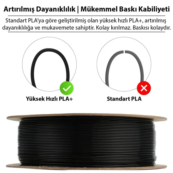 Esun Pla-Hs Siyah Filament 1.75mm 1Kg - Yüksek Hız Uyumlu Pla+ - Resim 3