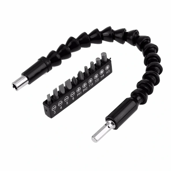 Matkap Ucu - Bükülebilir Oynar  Vidalama Bits Uzatma Aparatı 30cm - Komple Set ürün görseli 1