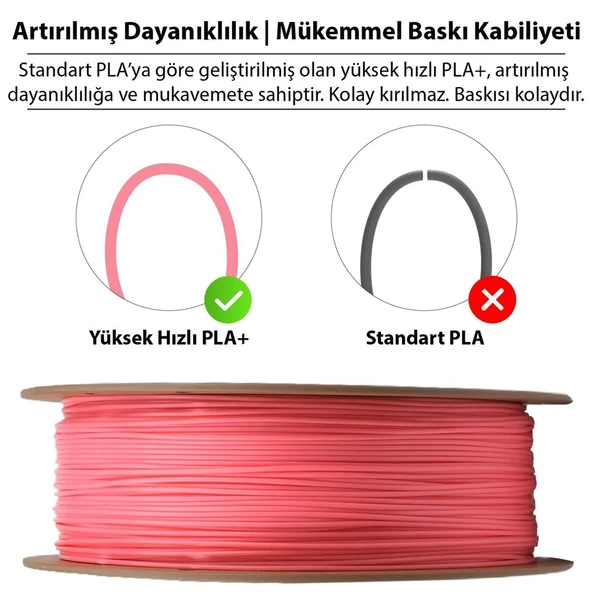 Esun Pla-Hs Pembe Filament 1.75mm 1Kg - Yüksek Hız Uyumlu Pla+ - Resim 3