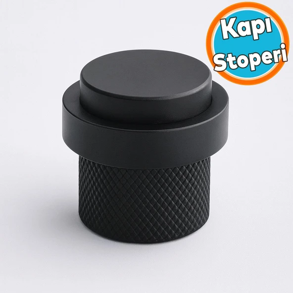Kapı Stoper Metal Siyah Tırtıklı Model Vidalı Montaj Kauçuk Başlıklı Kapı Tamponu Durdurucu Koruyucu ürün görseli