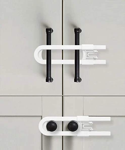 Çocuk Koruma Kilidi - Slide Dolap Çekmece Kilidi Sürgülü Kilit - Resim 2