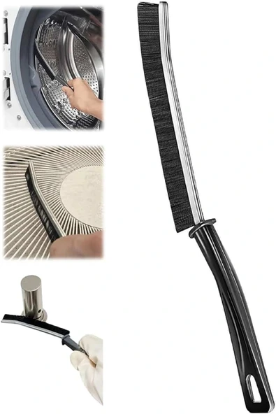 İnce Kıl Temizlik Fırçası Banyo Mutfak Pencere Oluk Klozet Kenarı Kavisli Detay Temizleme Fırçası - Resim 2