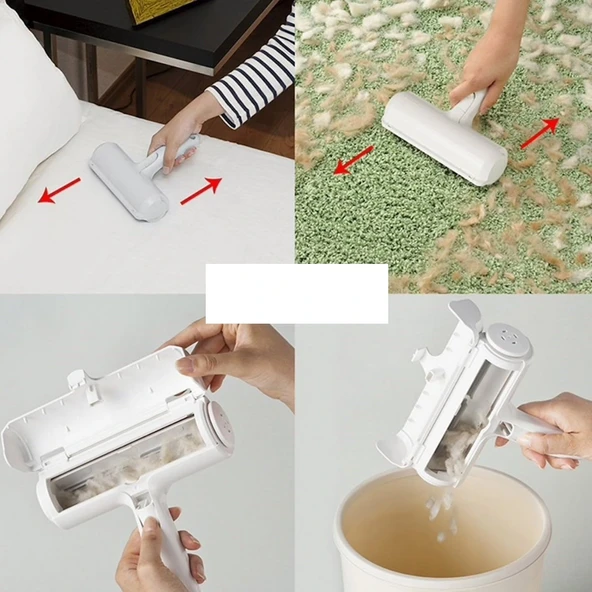 Hazneli Tüy Toplama Rulosu Evcil Hayvan - Elbise Kıl Tüy Toplayıcı - Tarak Hediyeli - Resim 4