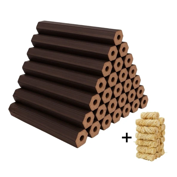 Outdoven Ecolog Katkısız Sıkıştırılmış %100 Kayın Briket Şömine ve Kamp Odunu - 20KG ürün görseli