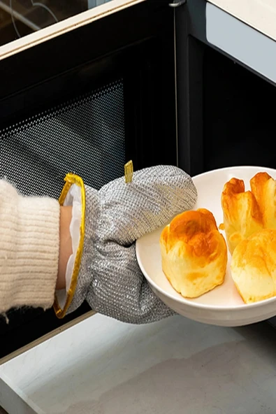 2li Telli Bulaşık Eldiveni Su Geçirmez Kir Sökücü Tava Tencere Ovma Mutfak Banyo Temizlik Eldiveni - Resim 5