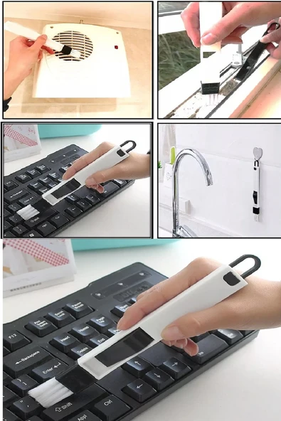 Mini Kürekli Fırça Bilgisayar Klavye Pencere Oluğu Dar Bölge Köşe Bucak Toz Fırçası - Resim 2
