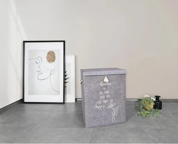 Çamaşır Sepeti - Eşya Saklama Kutusu Keçe - Mega Boy - Resim 3